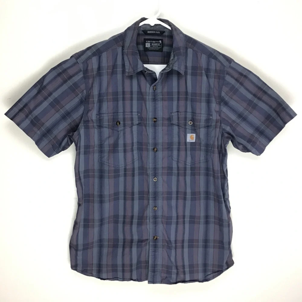 Carhartt Rugged Flex Regular Fit mens short sleeve button down casual shirt - Picture 1 of 10